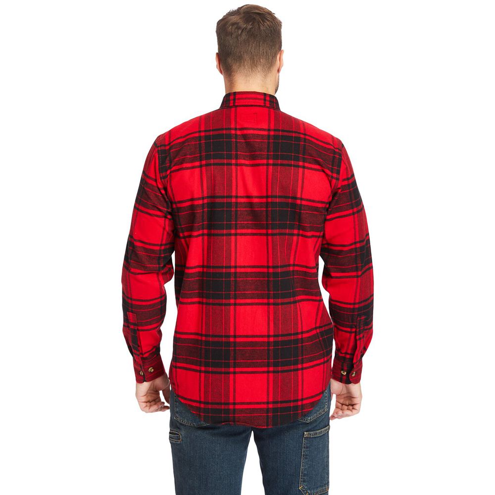 Timberland Πουκαμισα Ανδρικα Κοκκινα/Μαυρα - Pro® Woodfort Heavyweight Flannel Work - Greece 9314652